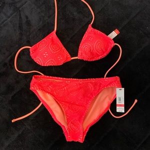 Coral and Orange 2 piece Bikini Small